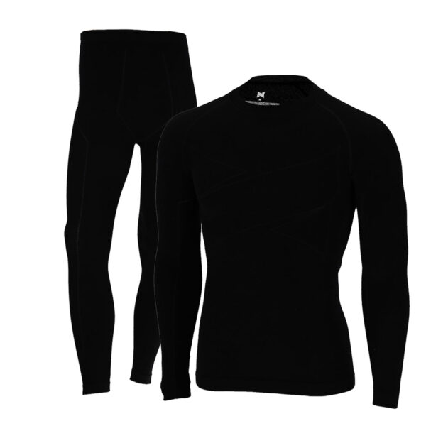 Xtreme Thermoset Heren Merino Wol - Thermoshirt + Thermolegging - Black Melange-XL
