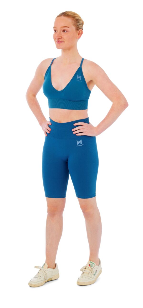 Xtreme Sportswear Dames Sportset - Korte Sportlegging + Sport BH - Blauw-M